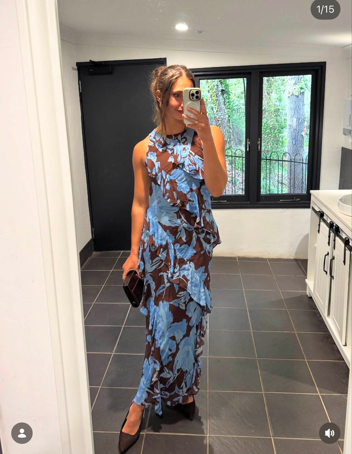 Olson Ruffle Midi Dress