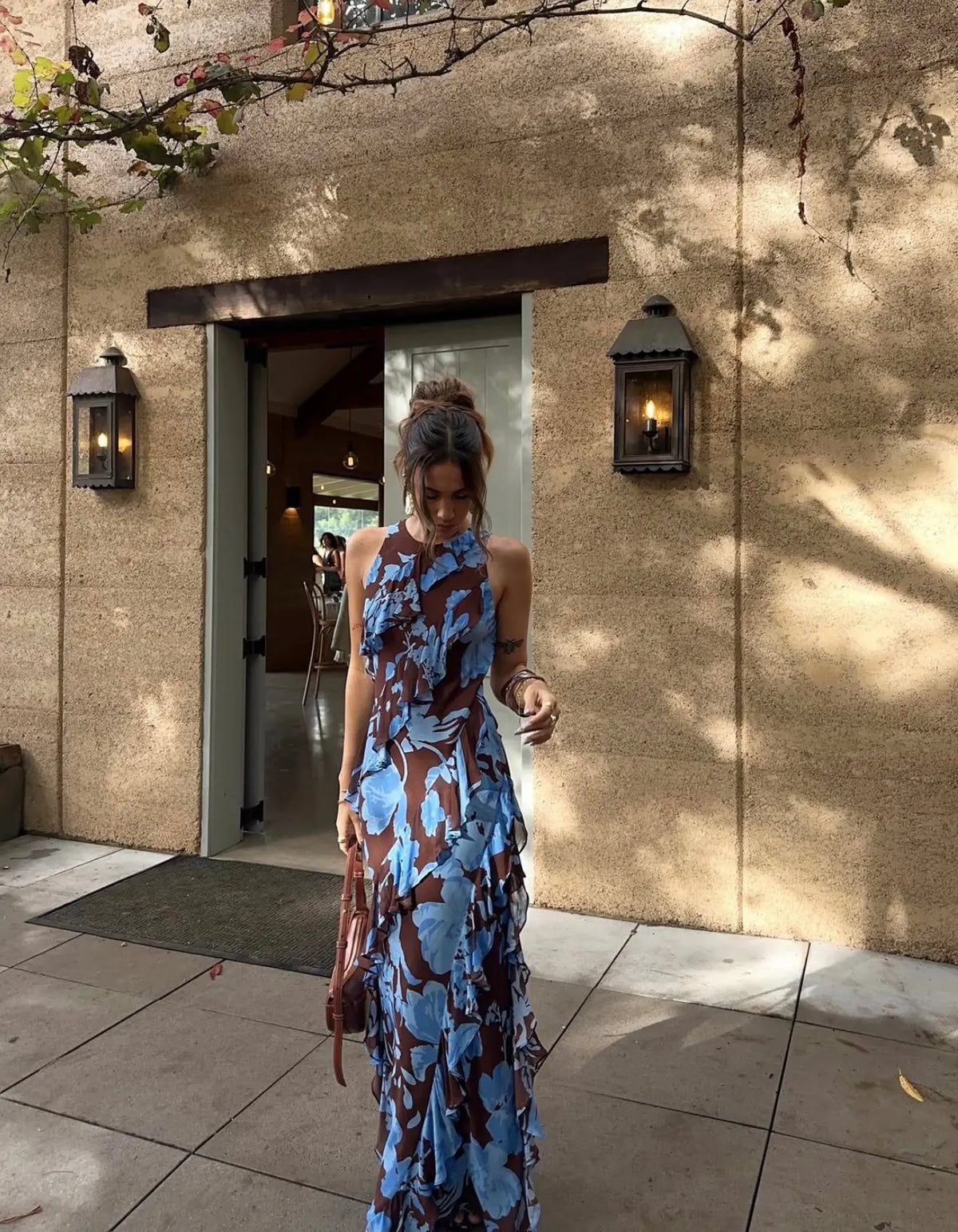Olson Ruffle Midi Dress